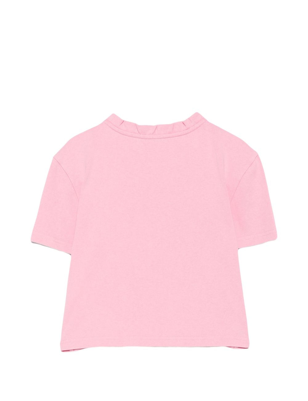T-shirt con bordi arricciati e logo ricamato in rosa Shushu/tong - donna 