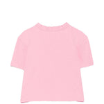 T-shirt con bordi arricciati e logo ricamato in rosa Shushu/tong - donna 