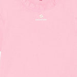 T-shirt con bordi arricciati e logo ricamato in rosa Shushu/tong - donna 