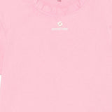 T-shirt con bordi arricciati e logo ricamato in rosa Shushu/tong - donna 