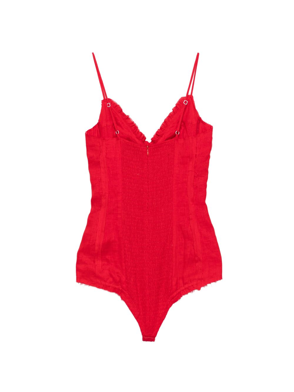 Body con volant e dettaglio a fiocco in rosso Shushu/tong - donna 