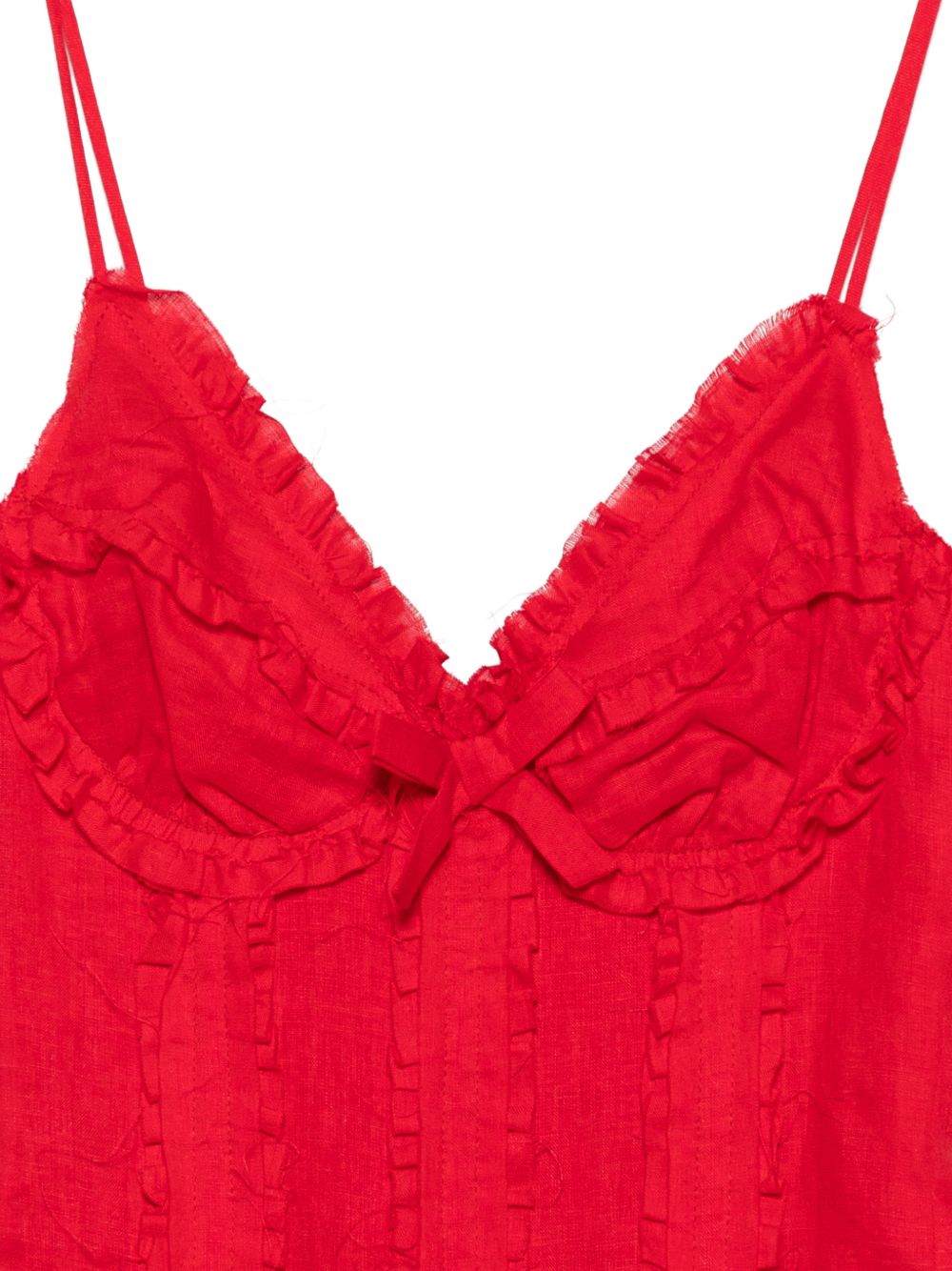 Body con volant e dettaglio a fiocco in rosso Shushu/tong - donna 