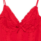 Body con volant e dettaglio a fiocco in rosso Shushu/tong - donna 