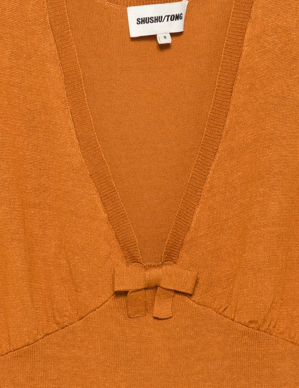 Canotta in maglia con dettaglio a fiocco in arancione Shushu/tong - donna 