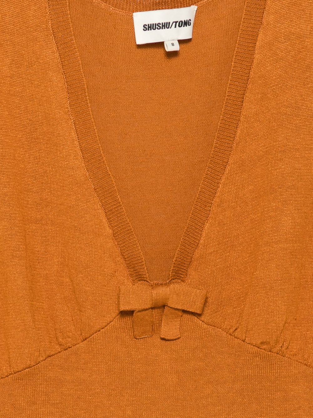 Canotta in maglia con dettaglio a fiocco in arancione Shushu/tong - donna 
