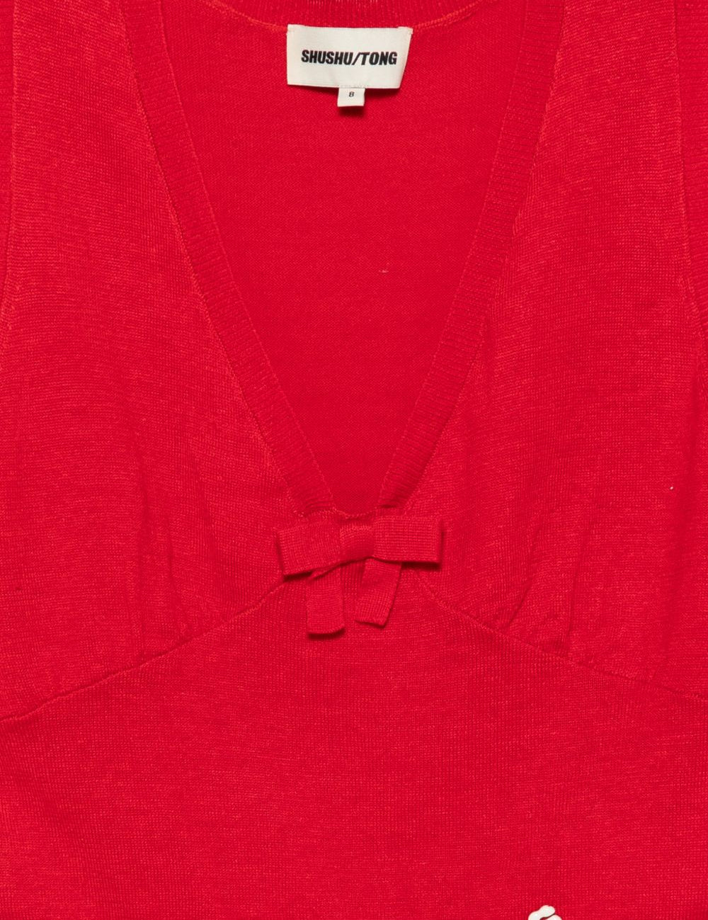 Canotta in maglia con dettaglio a fiocco in rosso Shushu/tong - donna 