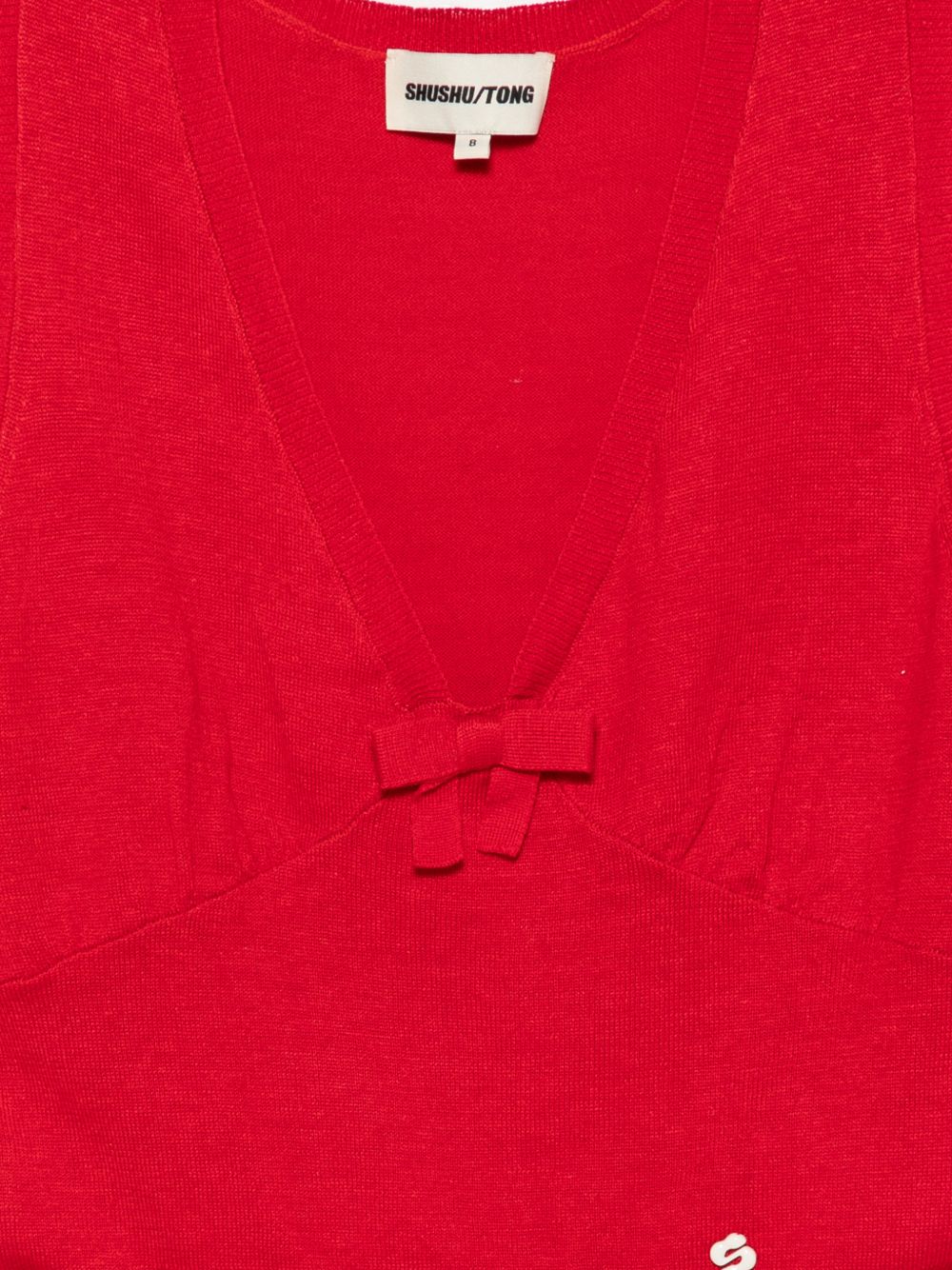 Canotta in maglia con dettaglio a fiocco in rosso Shushu/tong - donna 