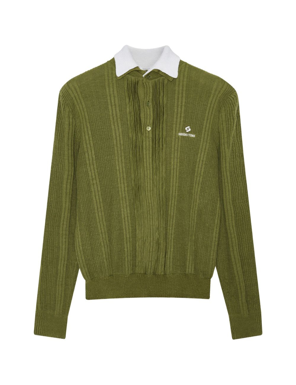 Polo con ricamo in verde SHUSHU/TONG - donna 