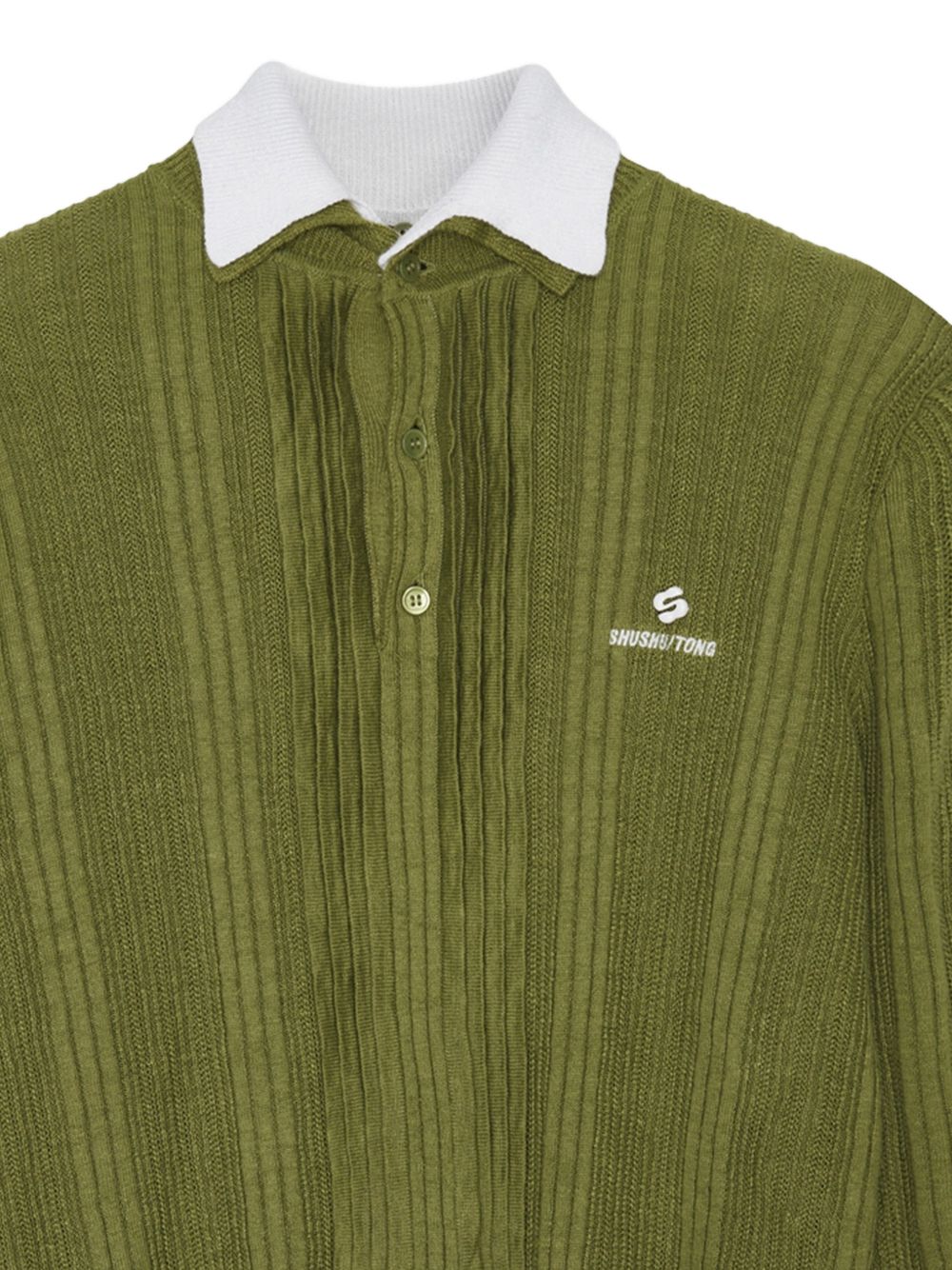 Polo con ricamo in verde SHUSHU/TONG - donna 