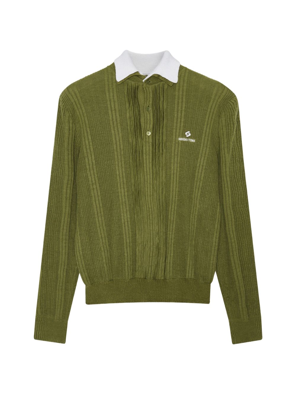 Polo con ricamo in verde SHUSHU/TONG - donna 
