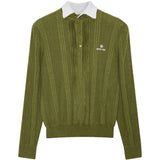 Polo con ricamo in verde SHUSHU/TONG - donna 