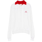 Polo con ricamo in bianco e rosso SHUSHU/TONG - donna 