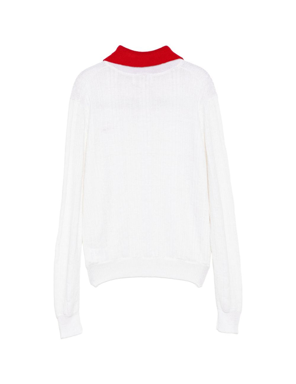 Polo con ricamo in bianco e rosso SHUSHU/TONG - donna 