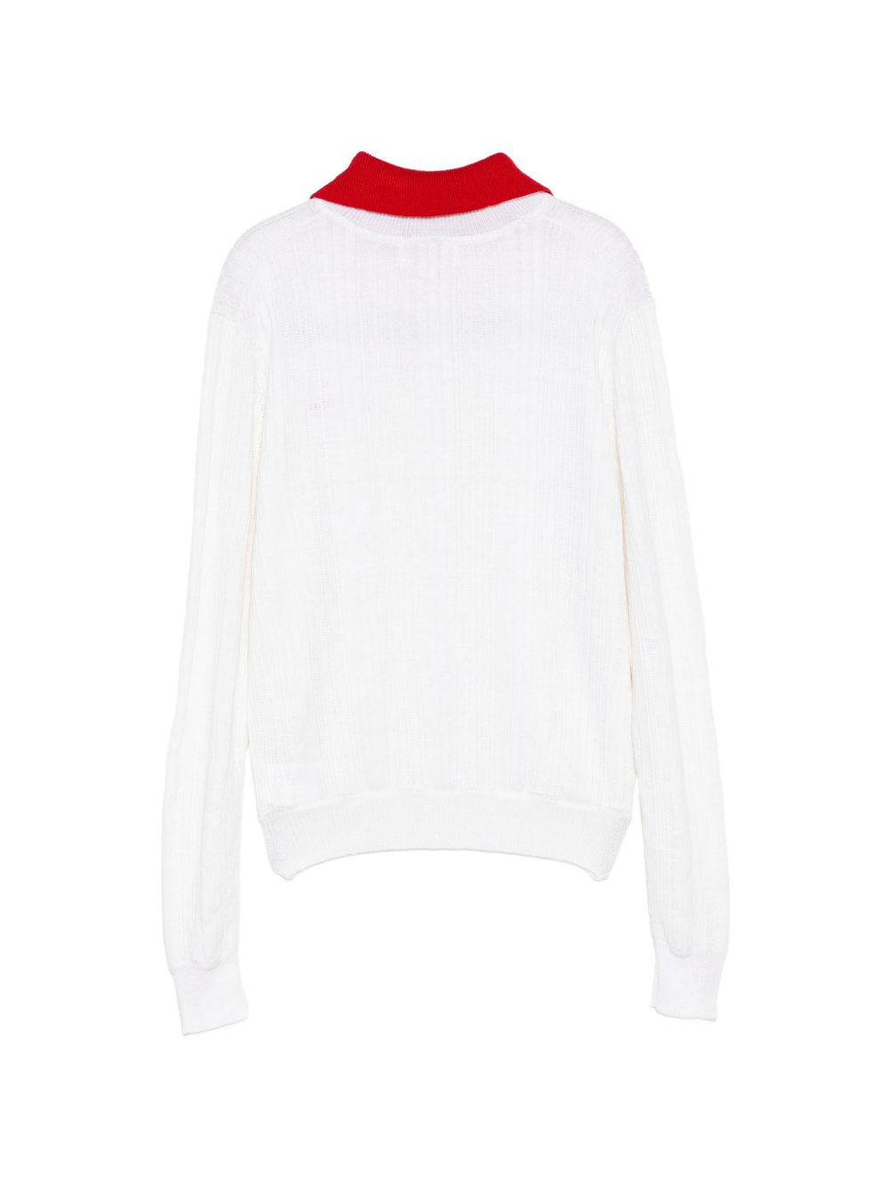Polo con ricamo in bianco e rosso SHUSHU/TONG - donna 