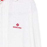 Polo con ricamo in bianco e rosso SHUSHU/TONG - donna 