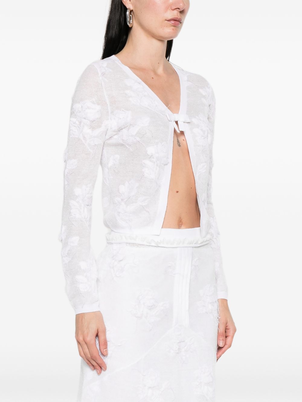 Cardigan con fiocco in bianco SHUSHU/TONG - donna 