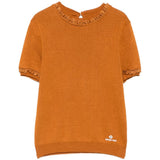 Top in maglia con bordo in pizzo in arancione Shushu/tong - donna 