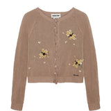 Cardigan con decorazione a fiori in marrone SHUSHU/TONG - donna 