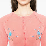 Cardigan con ricamo in rosa Shushu/tong - donna 