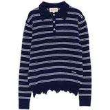 Polo a righe effetto usurato in blu e bianco Shushu/tong - donna 