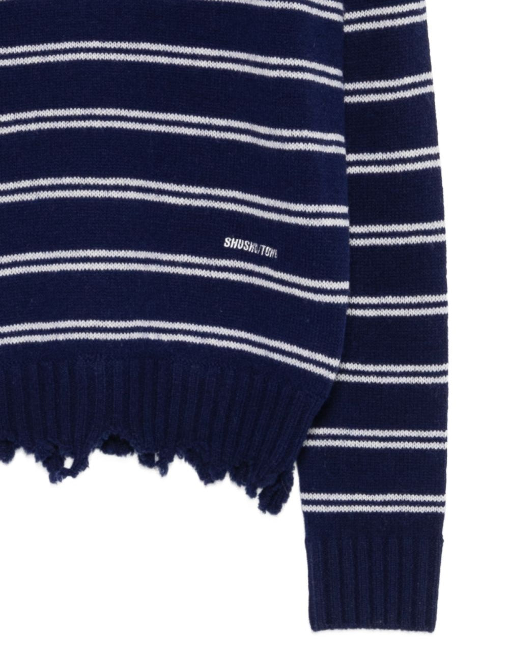 Polo a righe effetto usurato in blu e bianco Shushu/tong - donna 