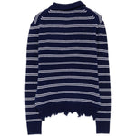 Polo a righe effetto usurato in blu e bianco Shushu/tong - donna 