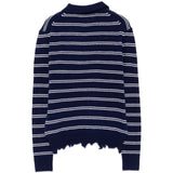 Polo a righe effetto usurato in blu e bianco Shushu/tong - donna 
