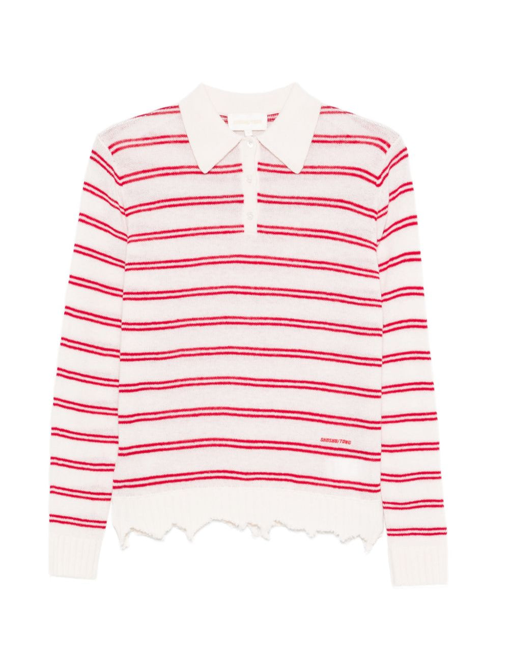 Polo a righe in bianco e rosso Shushu/tong - donna 