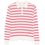 Polo a righe in bianco e rosso Shushu/tong - donna 