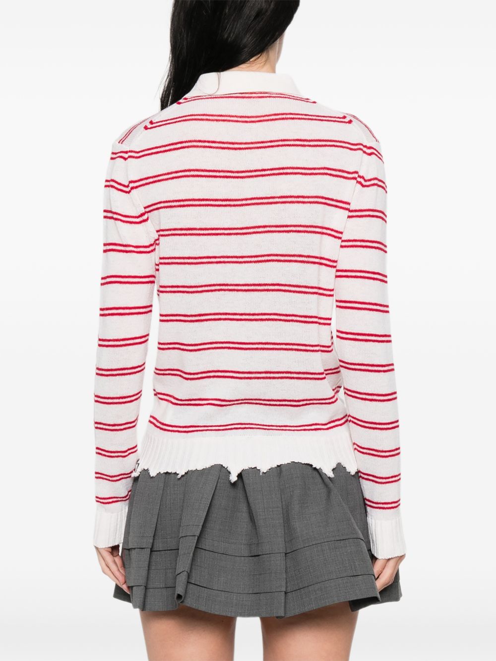 Polo a righe in bianco e rosso Shushu/tong - donna 