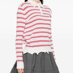 Polo a righe in bianco e rosso Shushu/tong - donna 