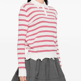 Polo a righe in bianco e rosso Shushu/tong - donna 