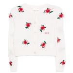 Cardigan con decorazione a fiori in bianco e rosso SHUSHU/TONG - donna 