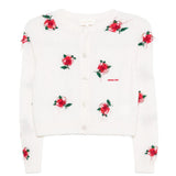 Cardigan con decorazione a fiori in bianco e rosso SHUSHU/TONG - donna 