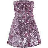 Abito mini con paillettes in viola Simkhai - donna 