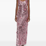 Abito lungo in paillettes in viola Simkhai - donna 
