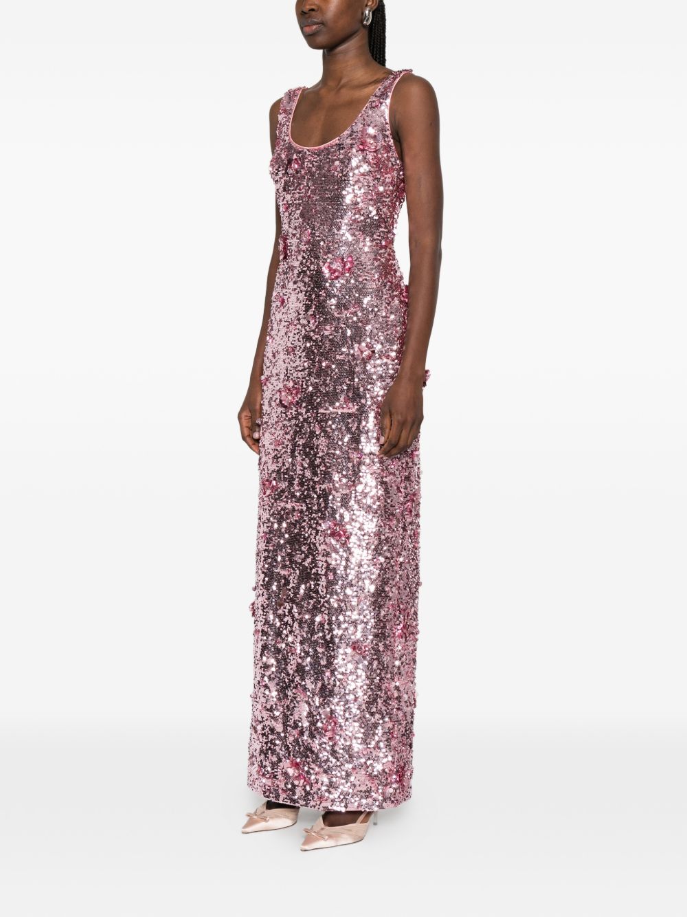 Abito lungo in paillettes in viola Simkhai - donna 