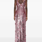 Abito lungo in paillettes in viola Simkhai - donna 
