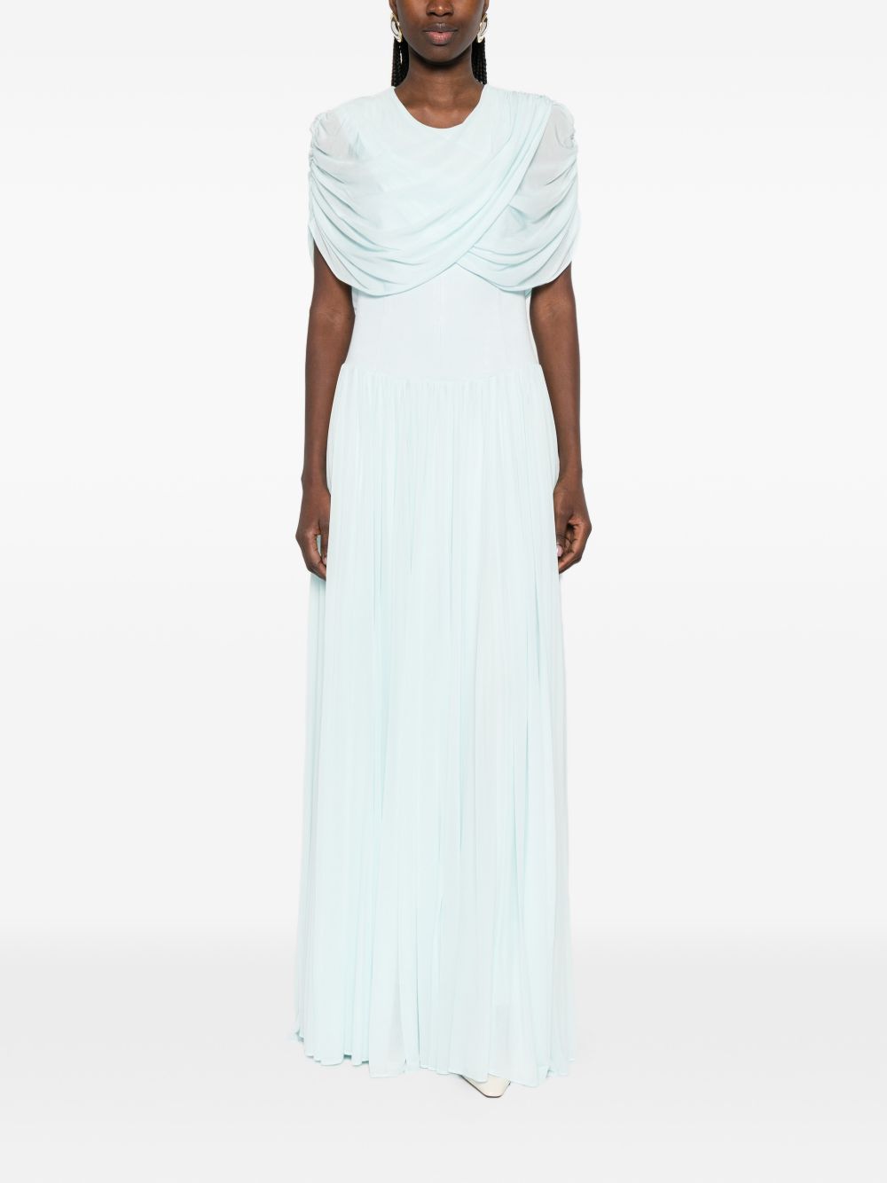Abito lungo con drappeggio Nancie in azzurro Simkhai - donna 