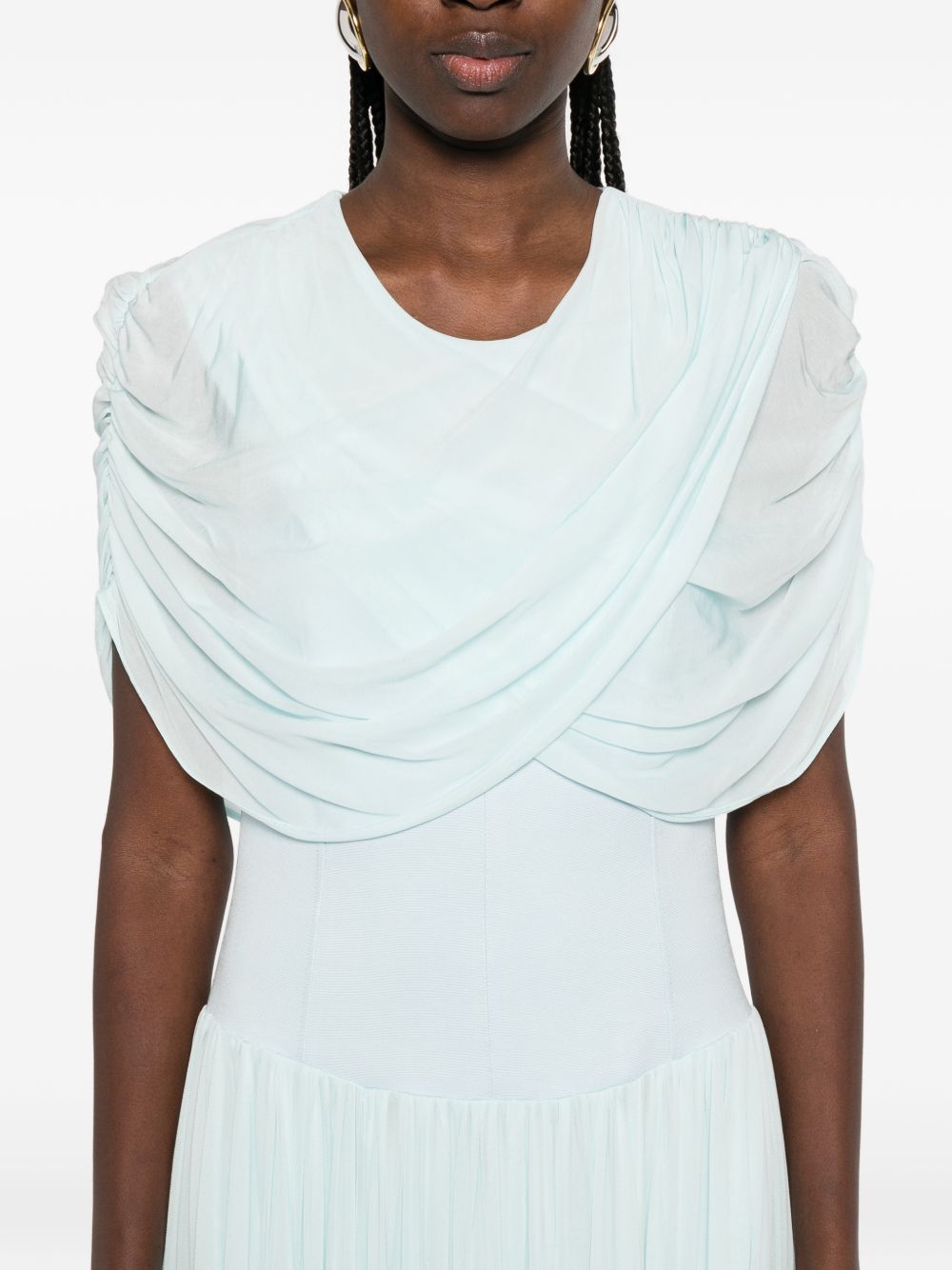 Abito lungo con drappeggio Nancie in azzurro Simkhai - donna 