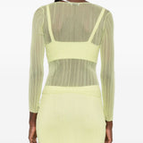Top a maniche lunghe in giallo Simkhai - donna 