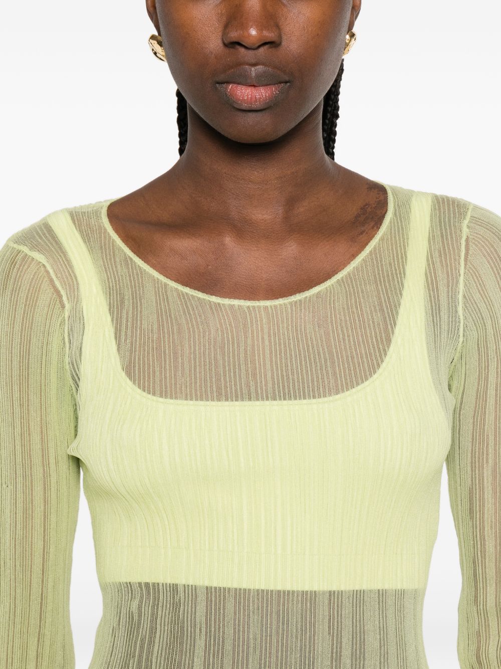 Top a maniche lunghe in giallo Simkhai - donna 