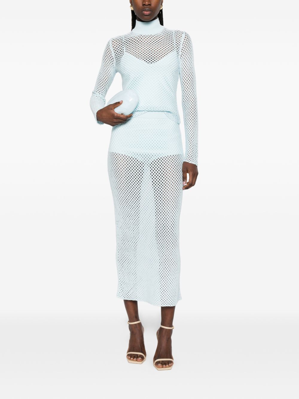 Top a collo alto e maniche lunghe in azzurro Simkhai - donna 