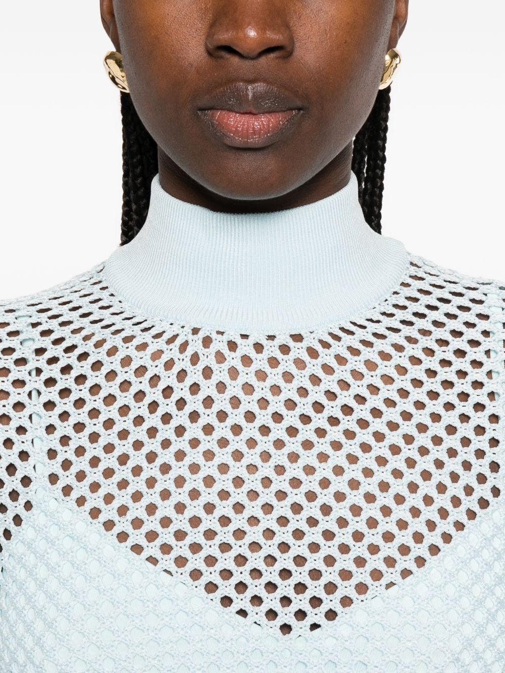 Top a collo alto e maniche lunghe in azzurro Simkhai - donna 