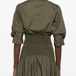 Camicia con elastico in vita in verde Simkhai - donna 
