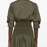 Camicia con elastico in vita in verde Simkhai - donna 