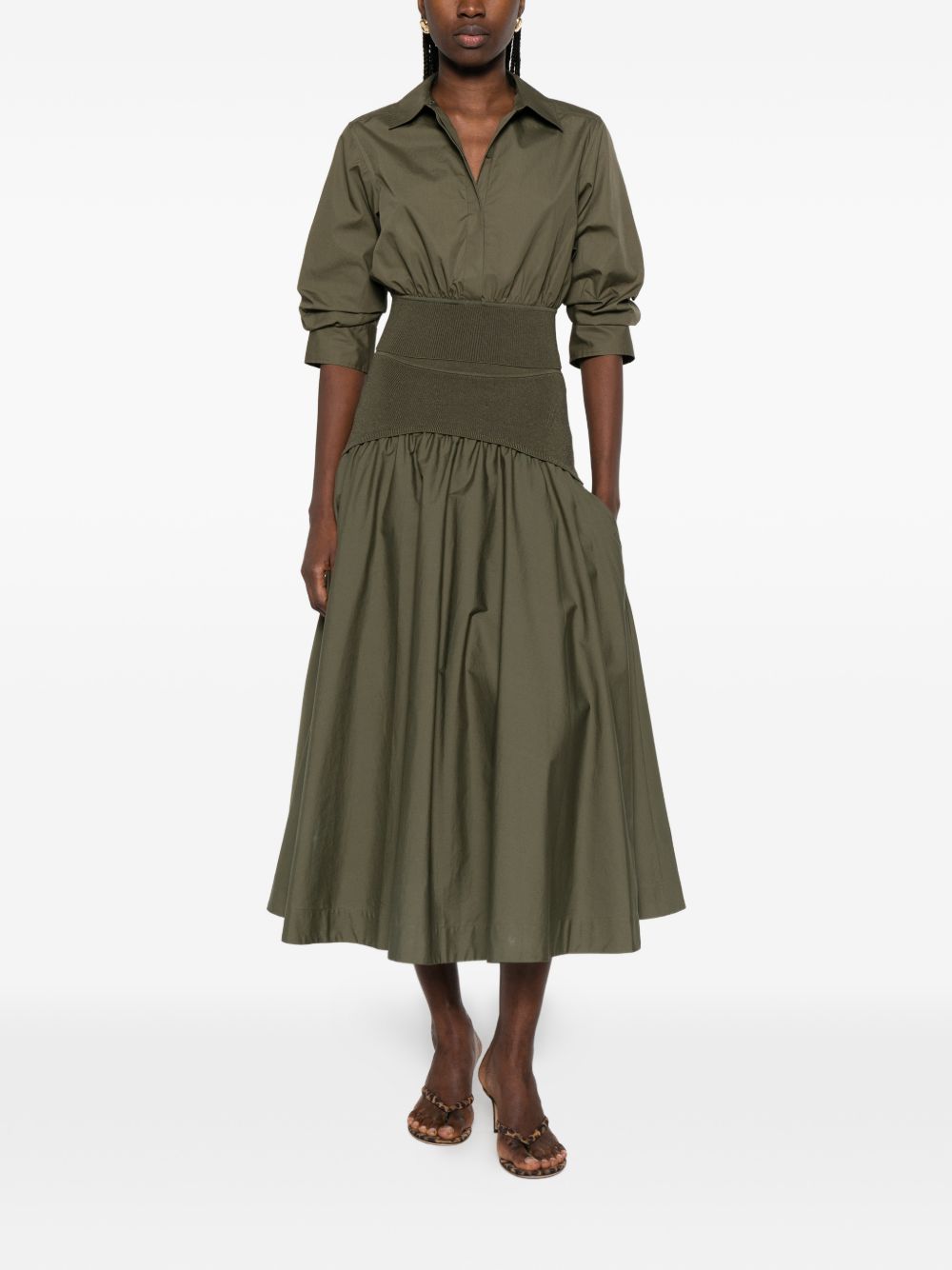 Camicia con elastico in vita in verde Simkhai - donna 