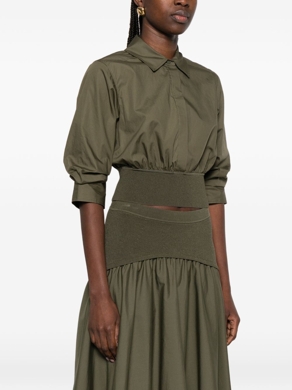 Camicia con elastico in vita in verde Simkhai - donna 
