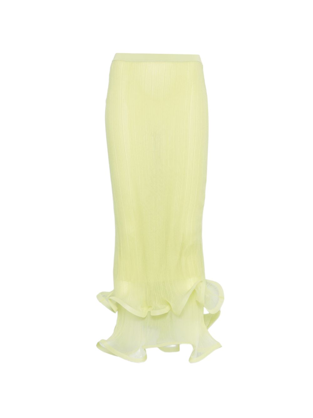 Gonna midi con doppio orlo arricciato in giallo Simkhai - donna 