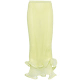 Gonna midi con doppio orlo arricciato in giallo Simkhai - donna 